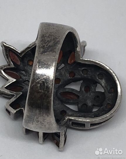 Серебряное кольцо с гранатами, винтаж