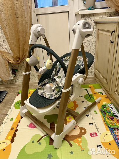 Стульчик для кормления 3в1, электрокачели, шезлонг