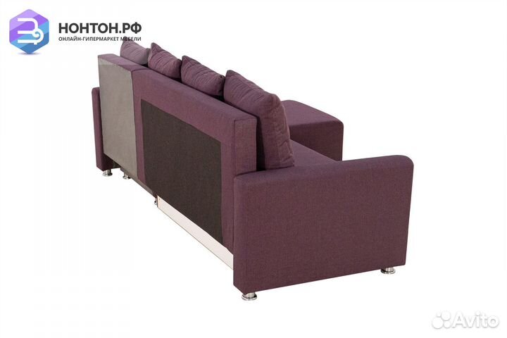 Диван угловой еврокнижка Челси 2 сиреневый