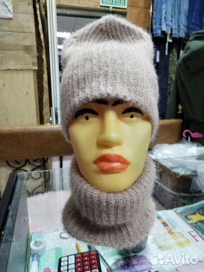 Комплект шапка и снуд женский