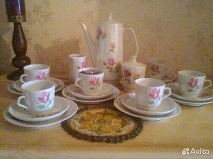 Сервиз кофейный розы, гдр