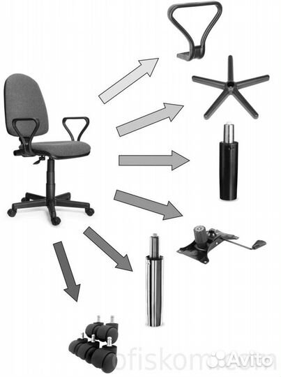 Пятилучие крестовина для стула