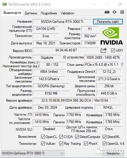Aorus 3060 Ti Elite 8 гб