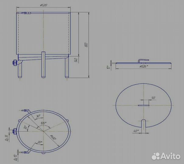 Бак из нержавейки 100 литров
