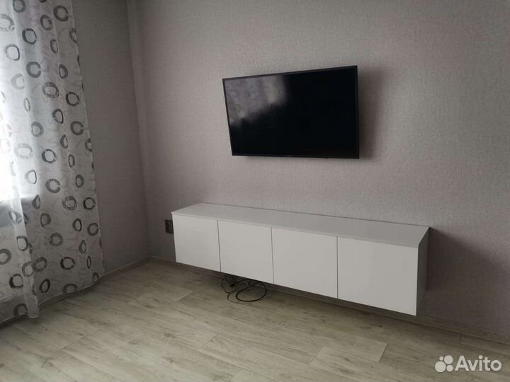 Тв тумба лофт бетон, белый глянец Навесы/ножки