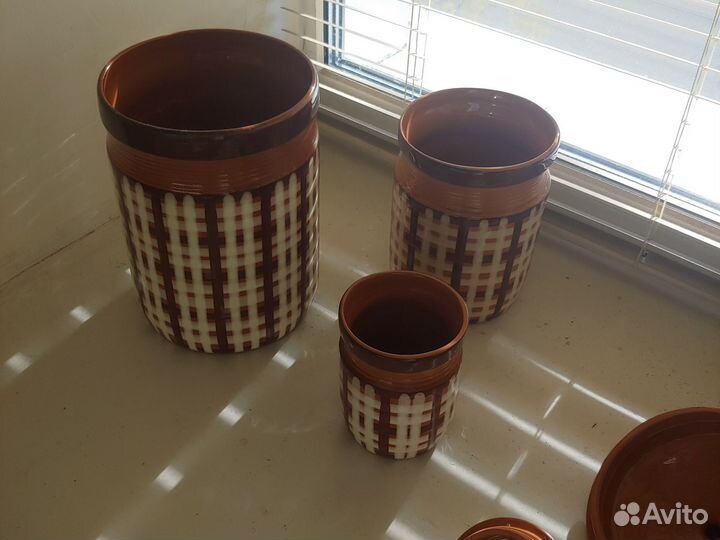 Набор банок для сыпучих продуктов керамика