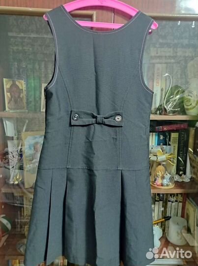 Школьная форма для девочки 134 серая с блузкой