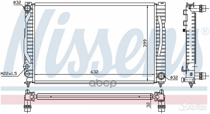Радиатор 630х397 60497 Nissens
