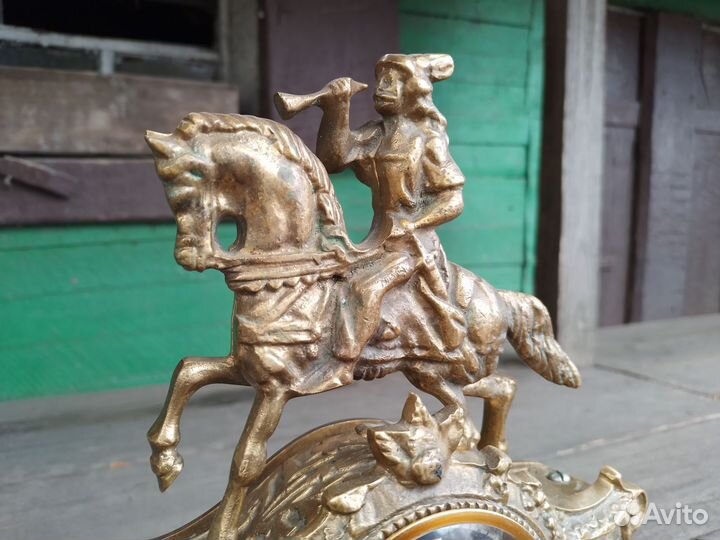 Старинные каминные часы бронза