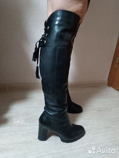 Сапоги женские зимние кожанные 39