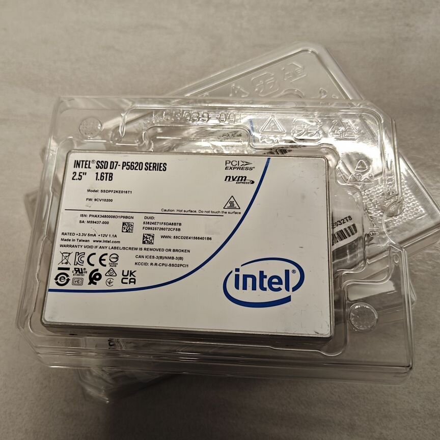 [P5620] Ssd Диск Intel 1.6tb U.2 Nwme P5620