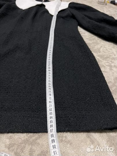 Платье твидовое с отложным воротником lime m