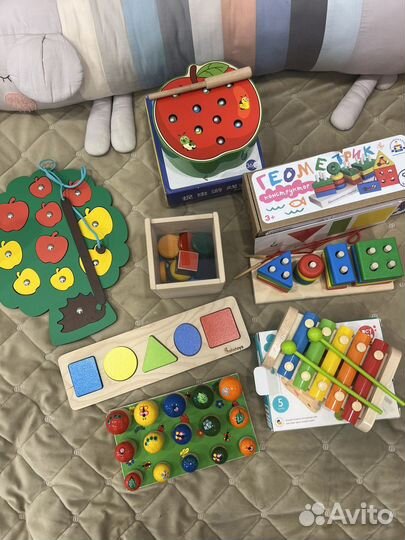 Детские развивающие игрушки деревянные монтессори