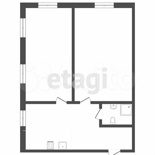 2-к. квартира, 39,6 м², 2/2 эт.
