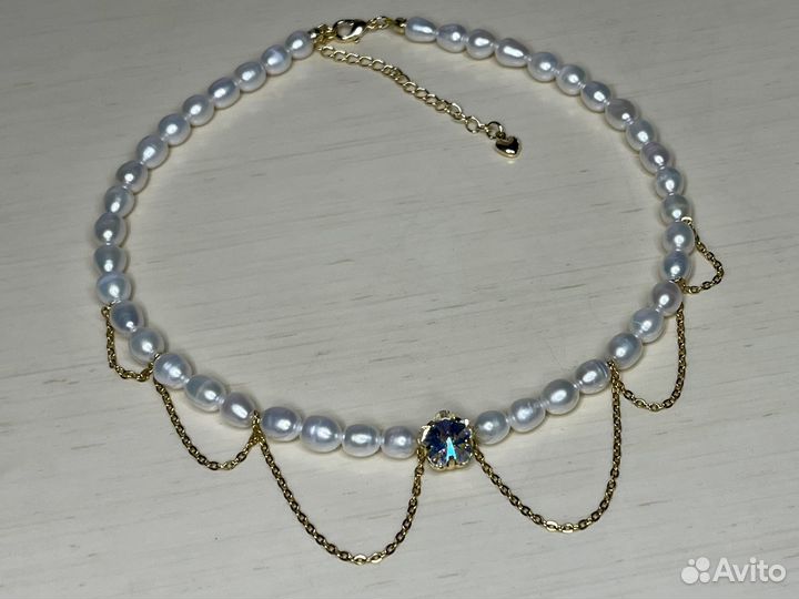 Колье из натурального жемчуга