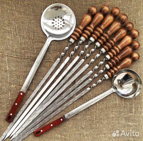 Шампура с деревянной ручкой