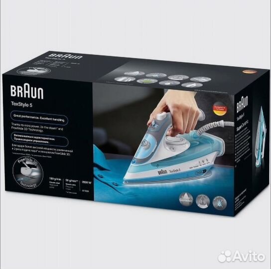 Утюг Braun SI 5017GR белый, голубой