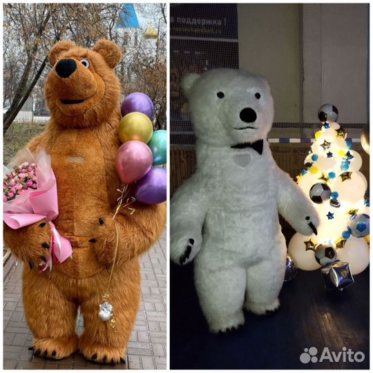 Белый мишка на праздник Чебурашка поздравление