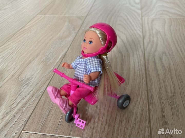 Кукла барби беременная+ребенок с велосипедом