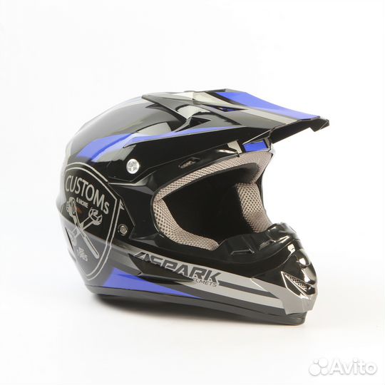 Шлем WLT125 (Black/Blue Custom, XS (53-54)
