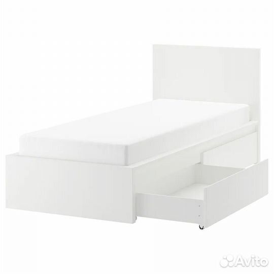 Кровать IKEA malm 90*120 с ящиками и матрасом