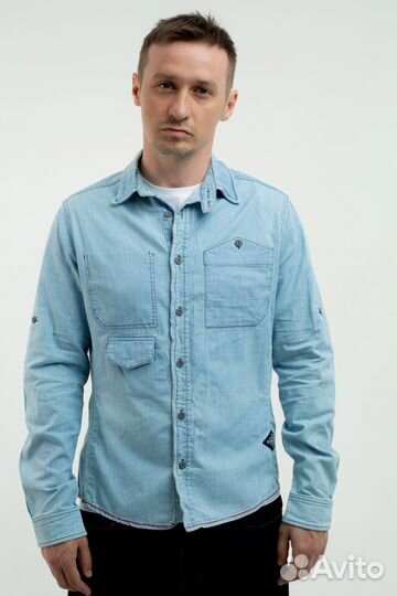 Джинсовая рубашка мужская