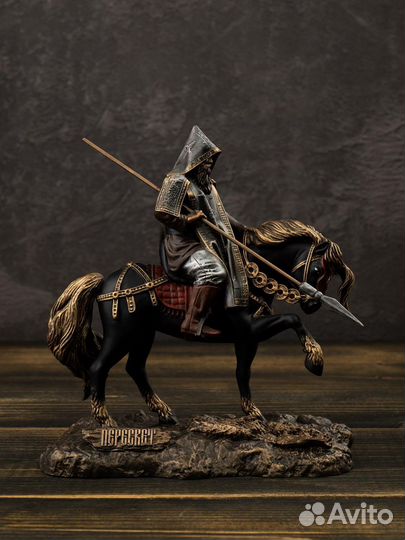 Статуэтка Пересвет на коне (цвет Вернисаж)