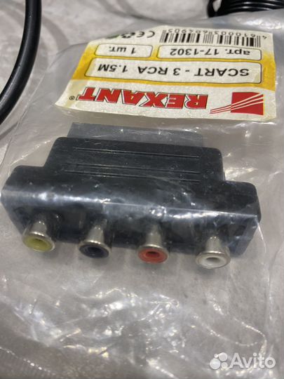 Переходник scart, 3 RCA - тюльпан