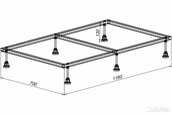 Каркас для литьевого поддона Aquanet 0.3 1180х800