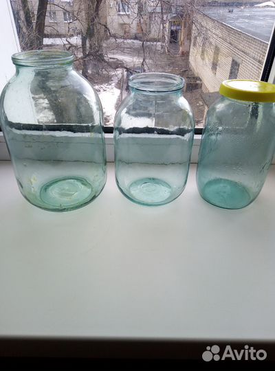 Банка стеклянная б/у 3л,1,5л,1л,0,7л,0,35л