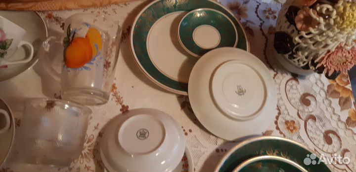 Чашки,чайные пары, тройки, блюдца, розетки