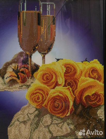 Багет рама со стеклом Алмазная мозаика вышивка