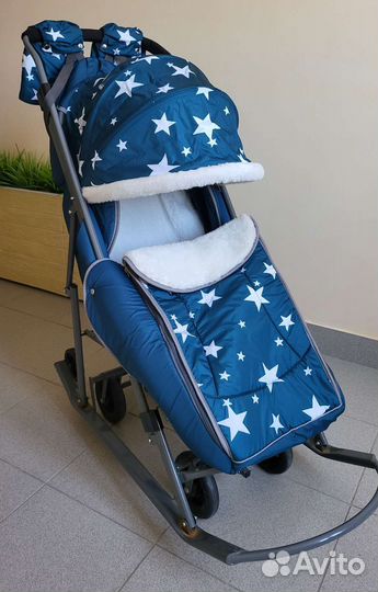 Детские санки коляска с колесами