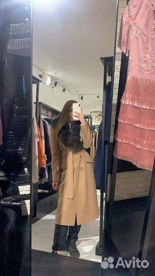 Бежевое Пальто Malina Fashion