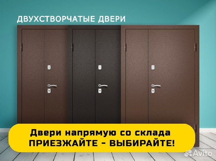 Двухстворчатая металлическая дверь