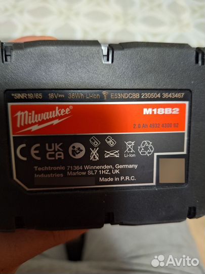 Аккумулятор milwaukee m18