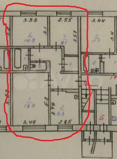3-к. квартира, 62,7 м², 1/5 эт.