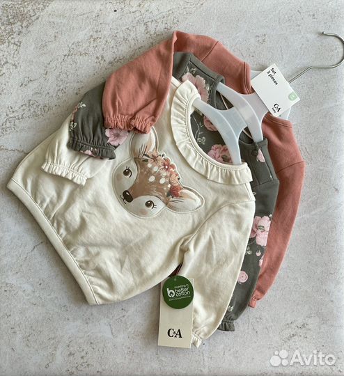 Комплект свитшотов для девочки c&a 68