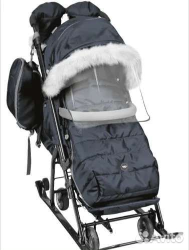 Новые санки коляска Nika 7-5sk(графит)