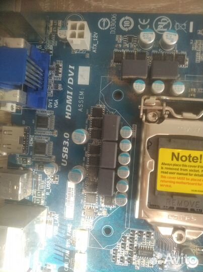 Материнская плата Gigabyte ga-z77m-D3H нерабочая