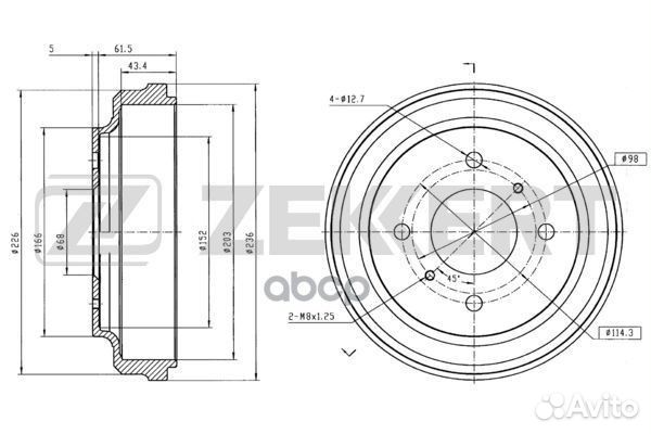 Барабан торм. зад. Nissan Almera Classic (B10)