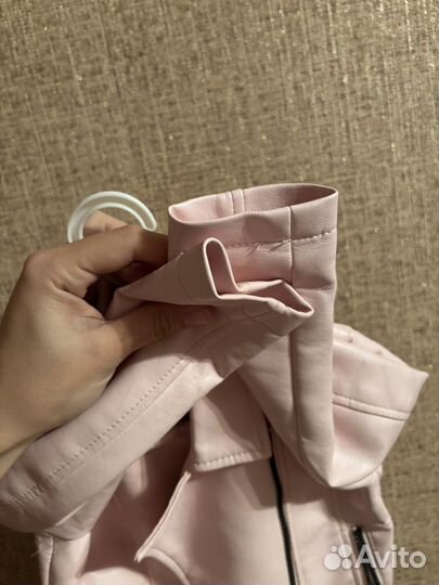 Кожанка косуха детская розовая