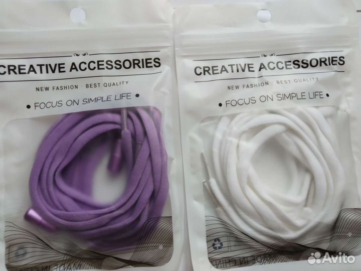 Шнурки обычные, с люрексом и без завязок