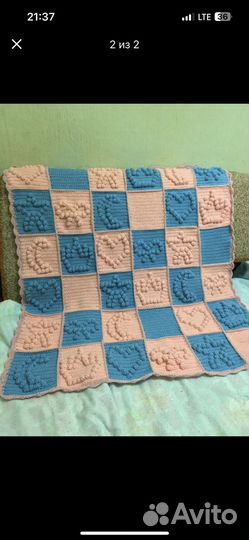 Плед детский вязаный ручная работа