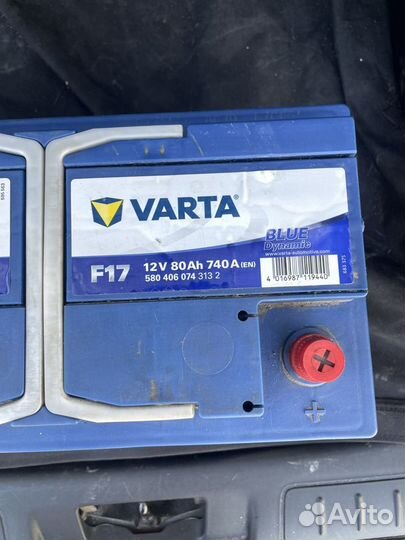 Аккумулятор 12v 80 Ah 740 A, varta