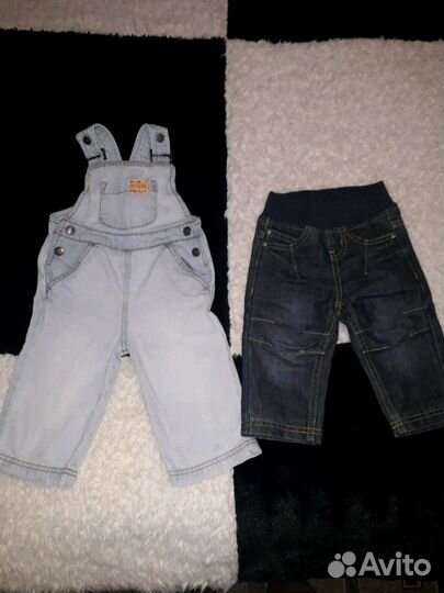 Джинсы и рубашка на мальчика 68-74