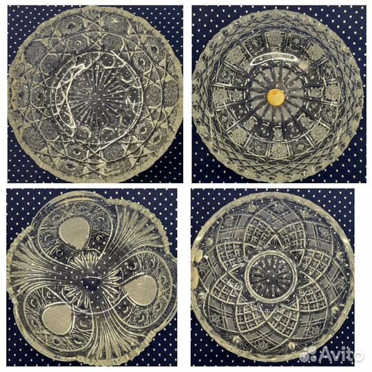 Вазы хрустальные ссср, Чехия, для салатов,фруктов