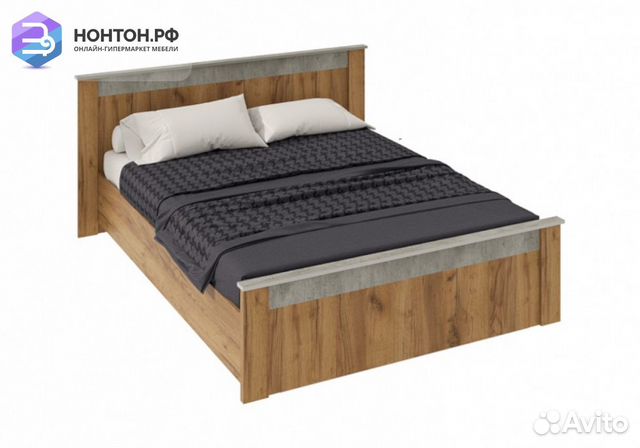 Кровать Франк крафт / метрополитан грей