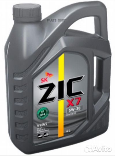 Масло ZIC X7 5W30 SP/GF-6 vhvi 4л синтетика,ZIC