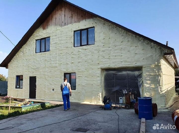 Утепление крыши напылением ППУ от 100м2